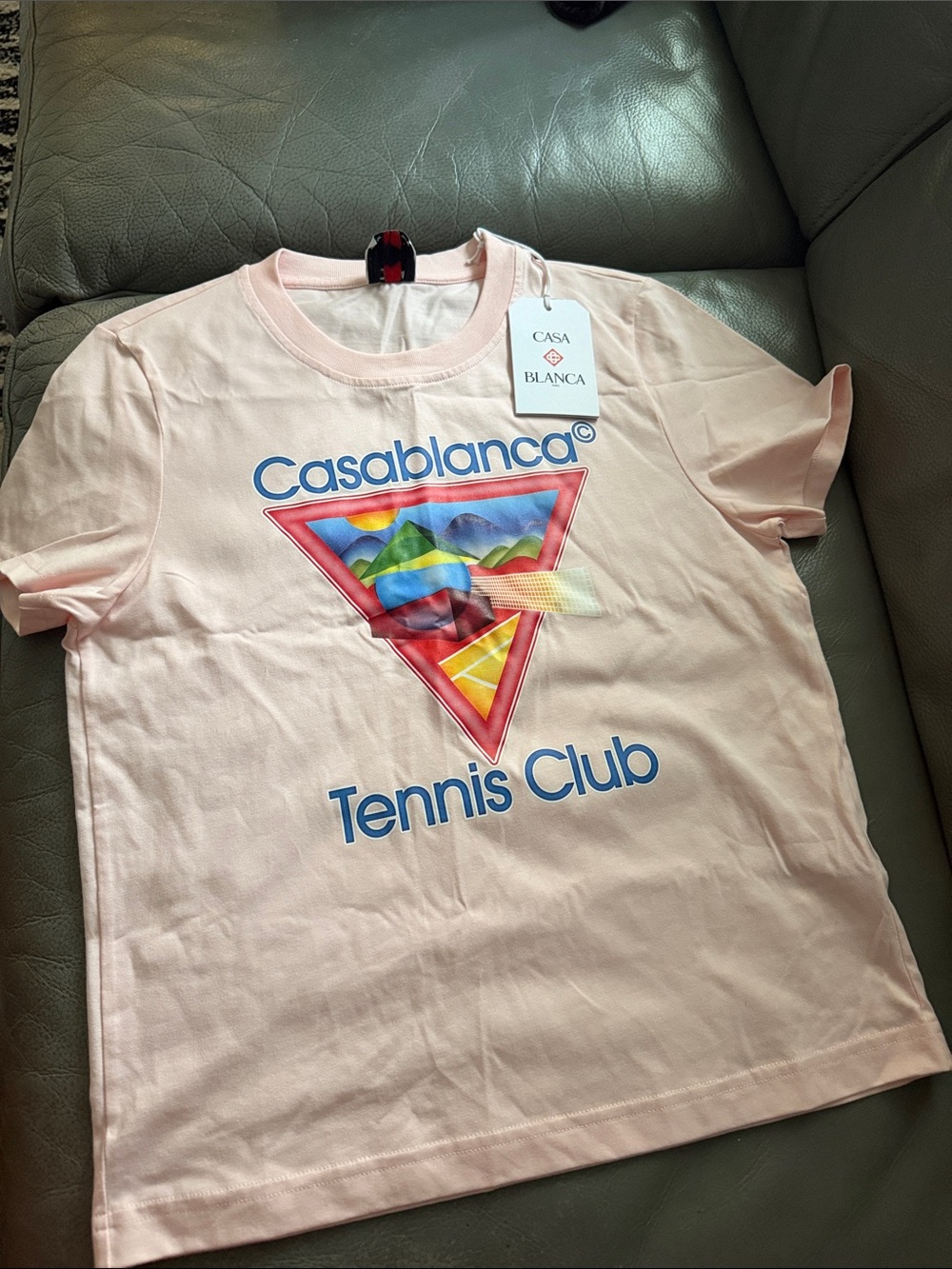 Casablanca Pink 'Tennis Club' Graphic Short Sleeve Tee